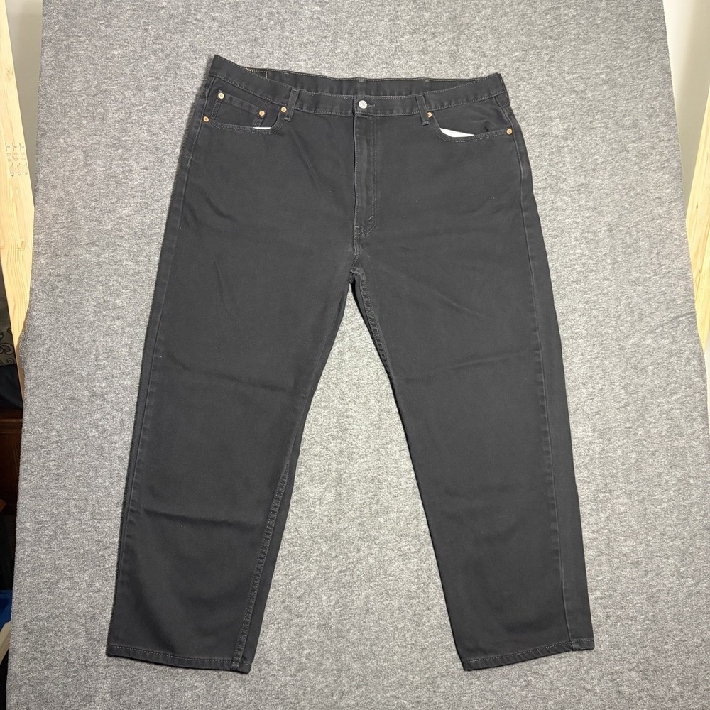 Levi's 550 Relaxed Jeans Mens 46x30 Black Denim Cotton Dark Wash Straight Leg